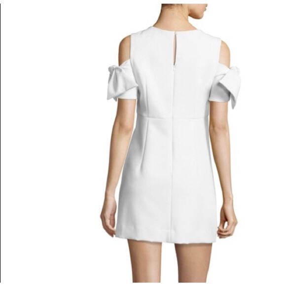 NEW Milly Womens 12 Tie Mod Dress White Cold Shoulder‎ Wedding Bridal Elopement - Picture 13 of 13
